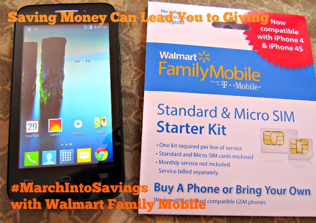 Saving Money Can Lead You to Giving #MarchIntoSavings with Walmart Family Mobile